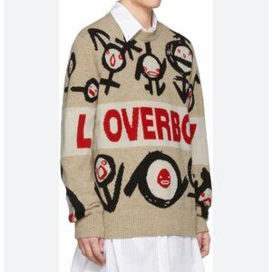 CHARLES JEFFREY LOVERBOY Gender Sweater Unisex Size M Cream Lambswool Streetwear